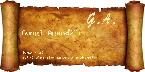 Gungl Agenór névjegykártya